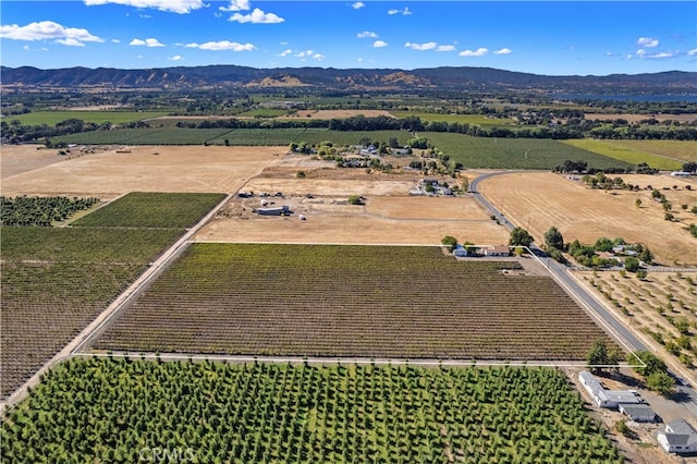 bird's eye view with a mountain view and a rural view