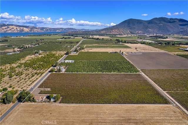 bird's eye view with a mountain view and a rural view