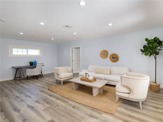 5451 W 117th St, Hawthorne, CA 90304 - living room with wood finished floors, recessed lighting, and baseboards