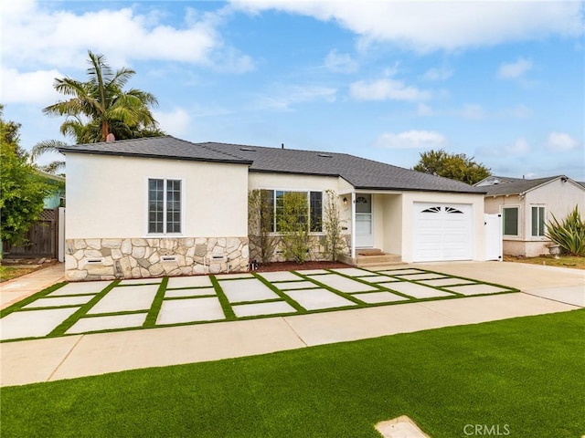 ranch-style home with a garage