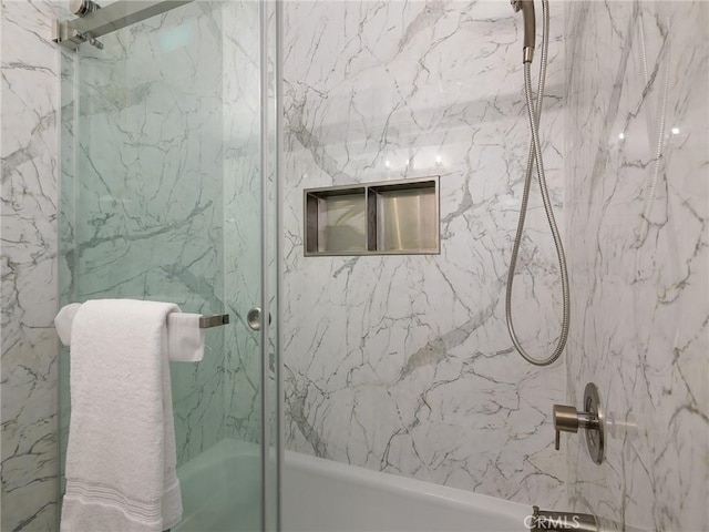 5451 W 117th St, Hawthorne, CA 90304 - bathroom featuring a combined bath / shower with marble appearance