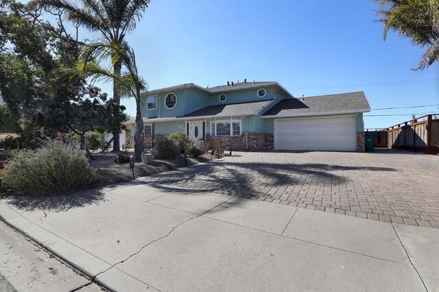 view of front facade with a garage