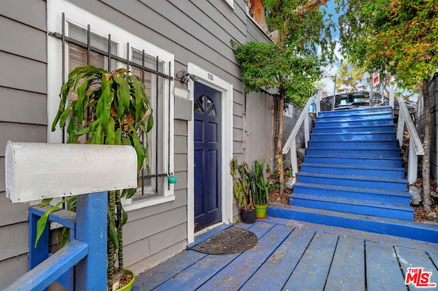 view of doorway to property