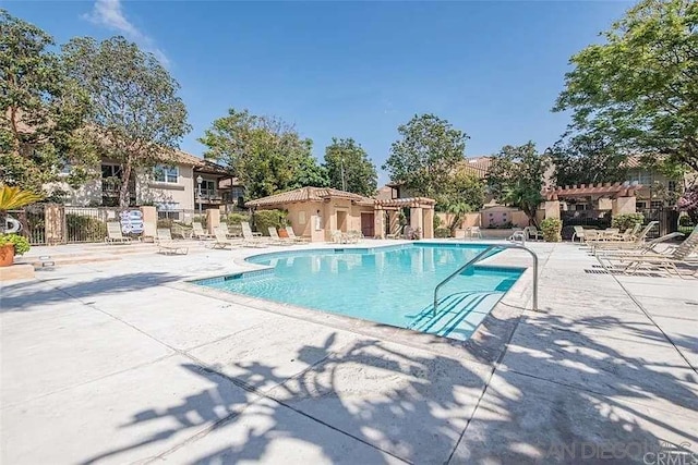 view of pool with a patio area