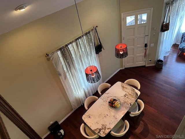 foyer entrance featuring dark hardwood / wood-style flooring