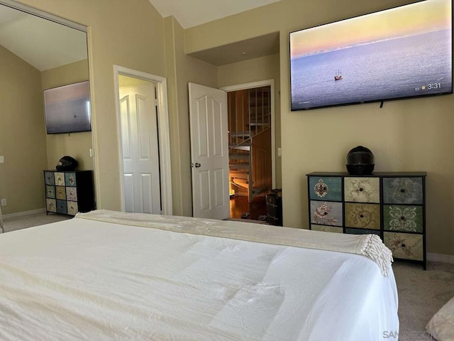 bedroom with a closet and carpet