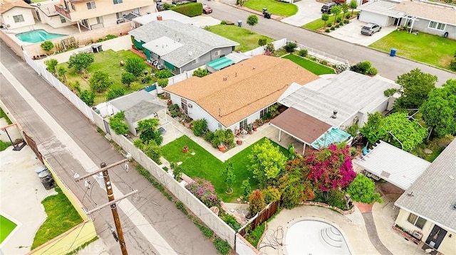 drone / aerial view with a residential view
