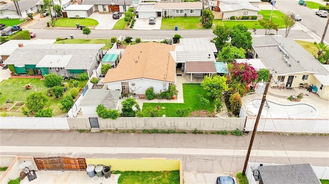 aerial view featuring a residential view