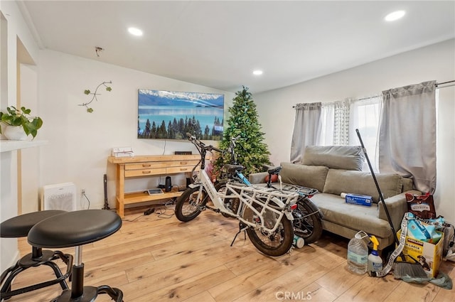 interior space with hardwood / wood-style flooring