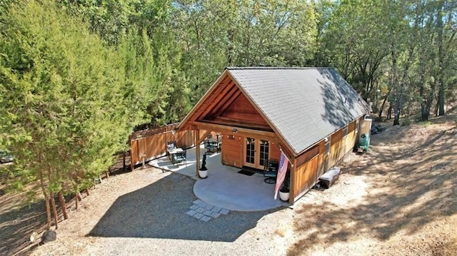 12828 Broyles Trl, Oregon House, CA 95962 - view of front of home featuring a patio and a view of trees