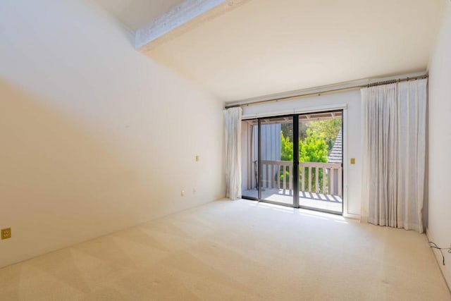 unfurnished room featuring light carpet