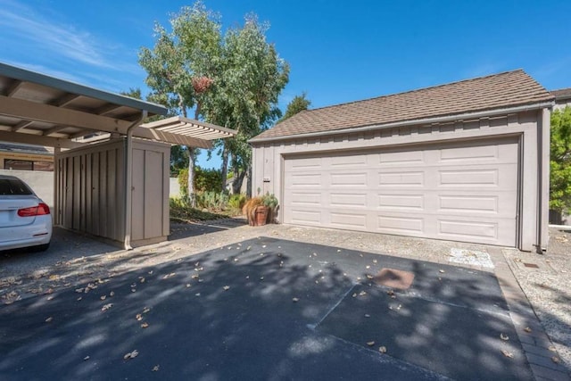 view of garage