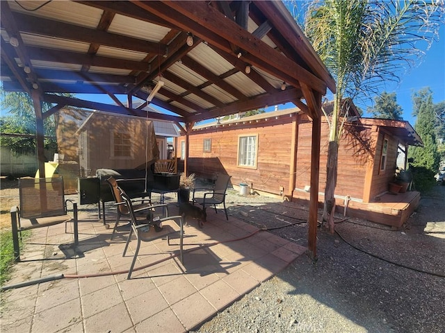 view of patio / terrace with a gazebo