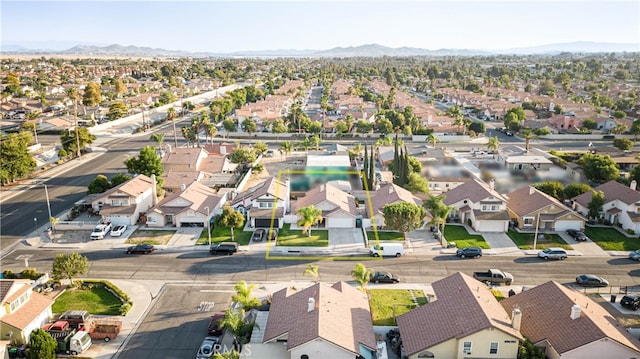 aerial view featuring a mountain view