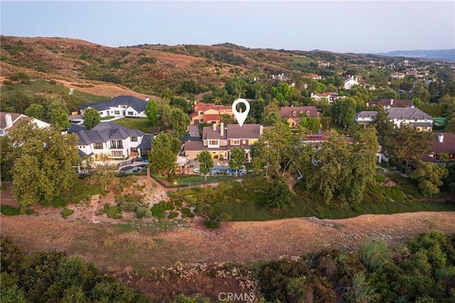 aerial view featuring a mountain view