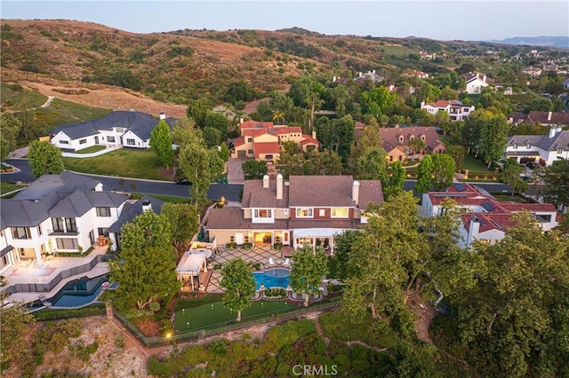 aerial view featuring a mountain view