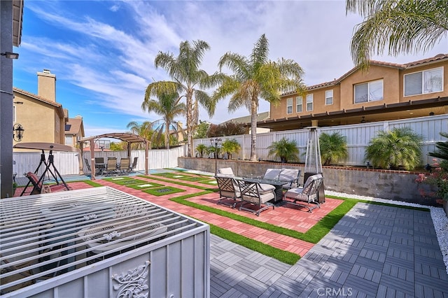 view of patio / terrace featuring a gazebo