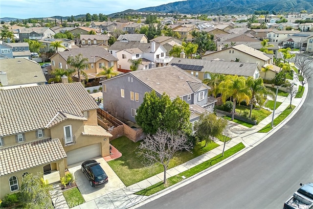 aerial view with a mountain view