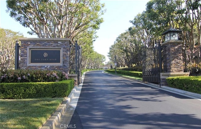 view of street featuring curbs