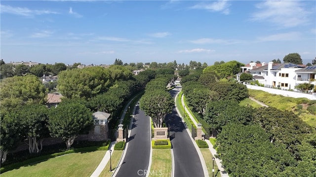 aerial view with a residential view