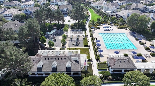 birds eye view of property featuring a residential view