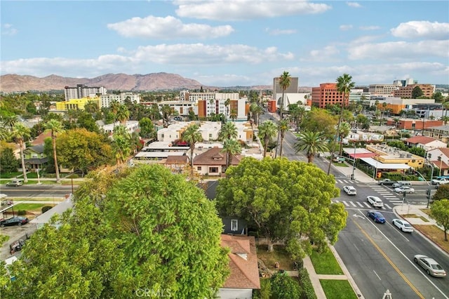 bird's eye view featuring a mountain view