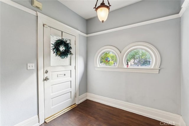 foyer featuring dark hardwood / wood-style flooring