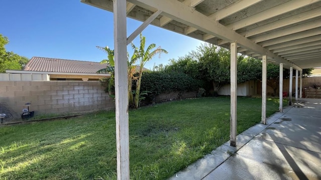 view of yard featuring a patio