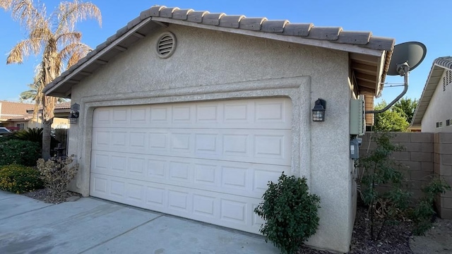 view of garage