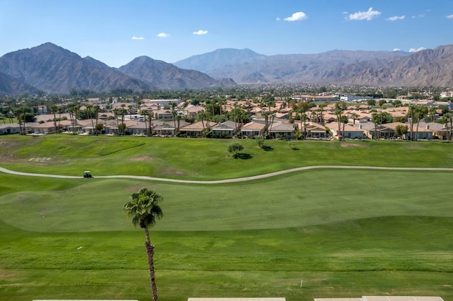 view of community featuring a mountain view