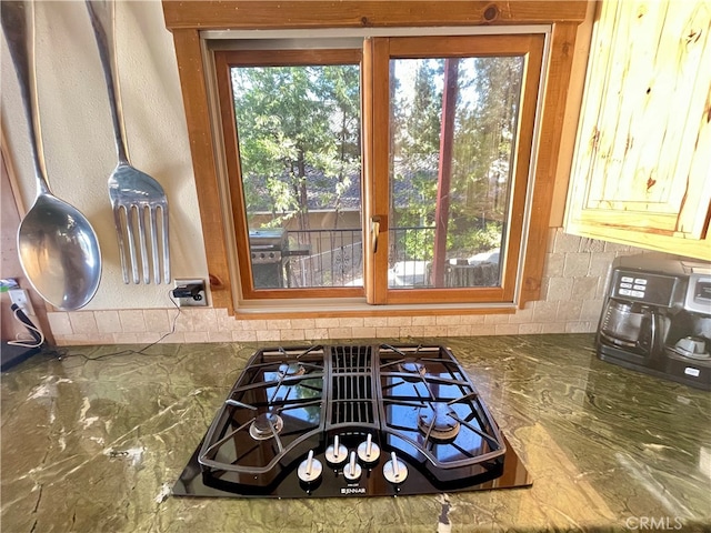 room details featuring black gas stovetop