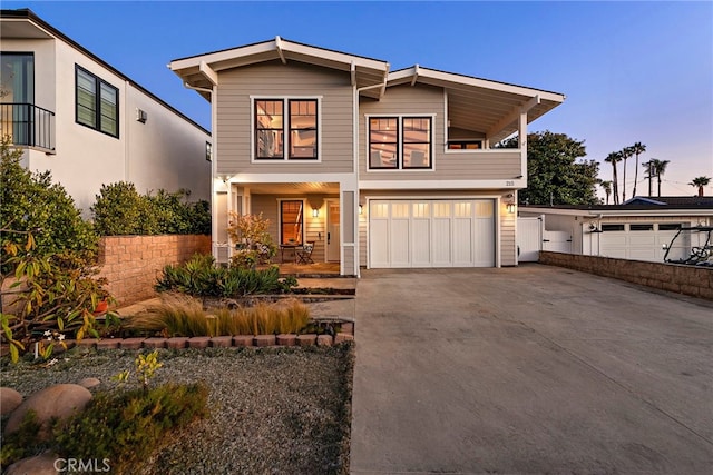 view of front of house featuring a garage