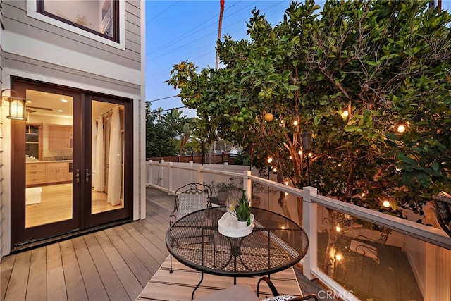 deck featuring french doors