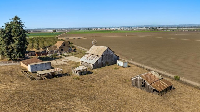 bird's eye view with a rural view