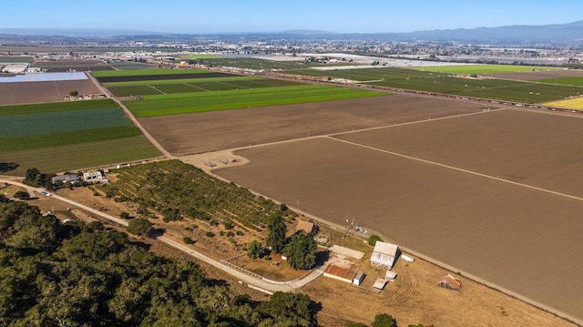 aerial view with a rural view and a mountain view