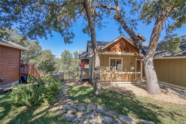 exterior space with covered porch