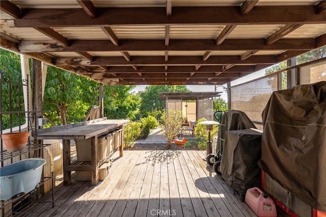 view of wooden deck