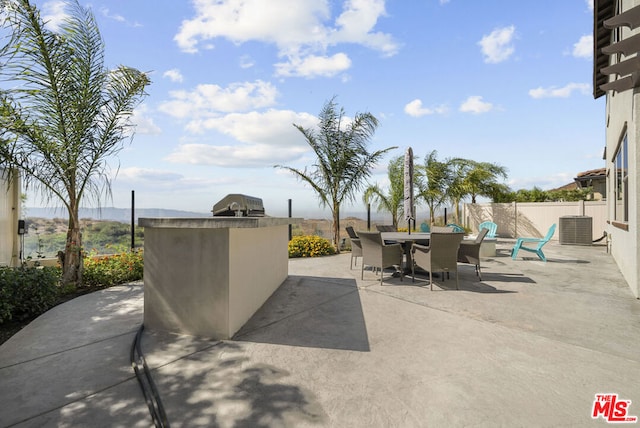 view of patio / terrace featuring an outdoor kitchen