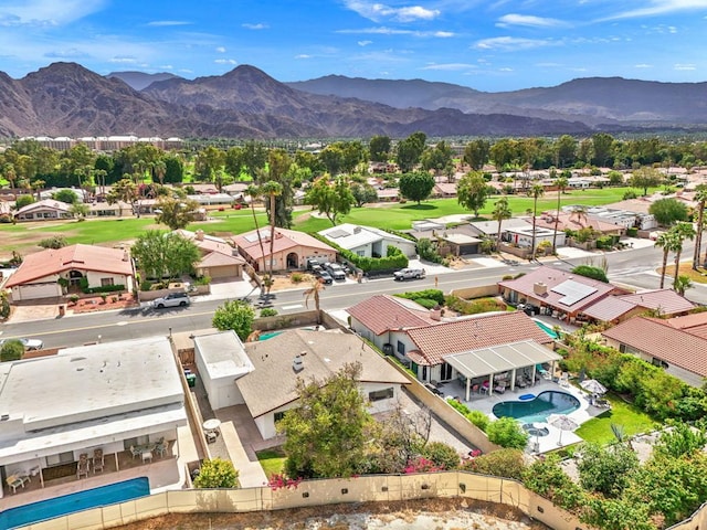 bird's eye view featuring a mountain view