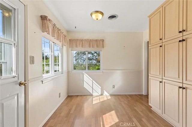 interior space featuring light wood-type flooring