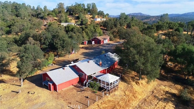 aerial view with a mountain view