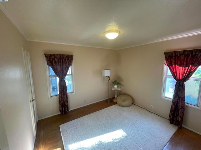 unfurnished room featuring ornamental molding