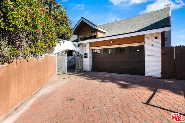 view of garage