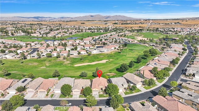 bird's eye view with a mountain view