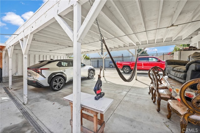 exterior space featuring a carport