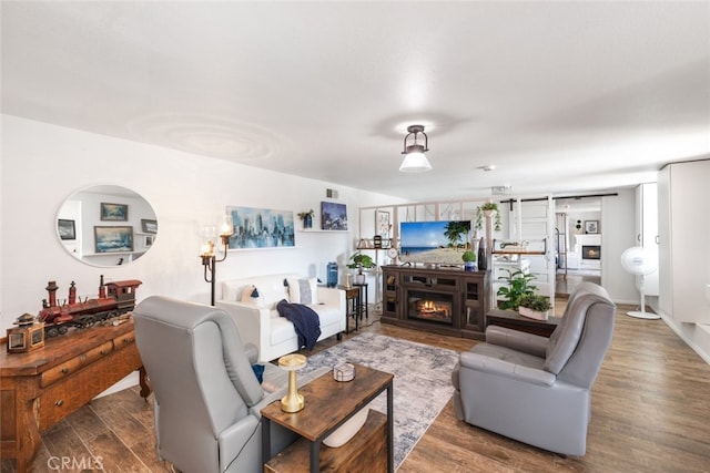 living room featuring hardwood / wood-style floors