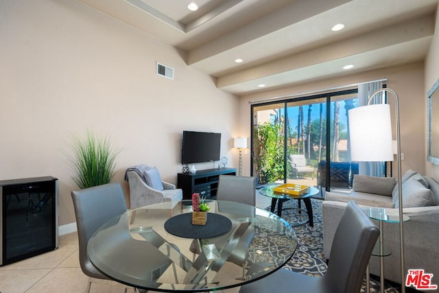 dining room featuring light tile patterned floors