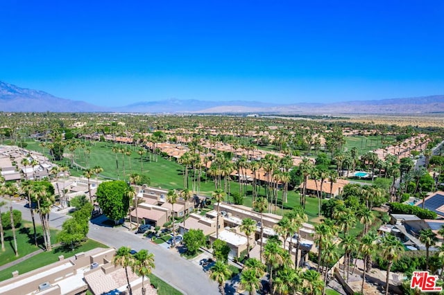 bird's eye view featuring a mountain view