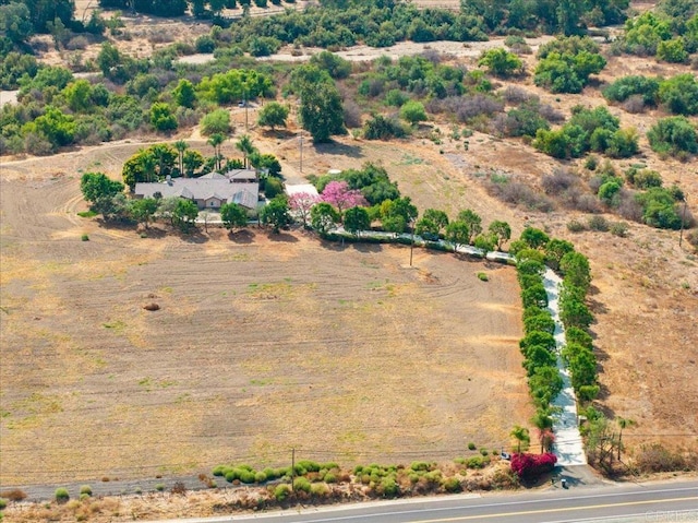 aerial view featuring a rural view