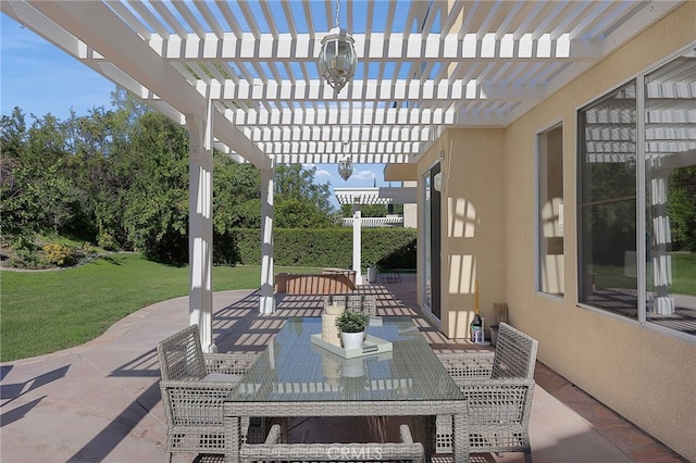 view of patio / terrace featuring a pergola